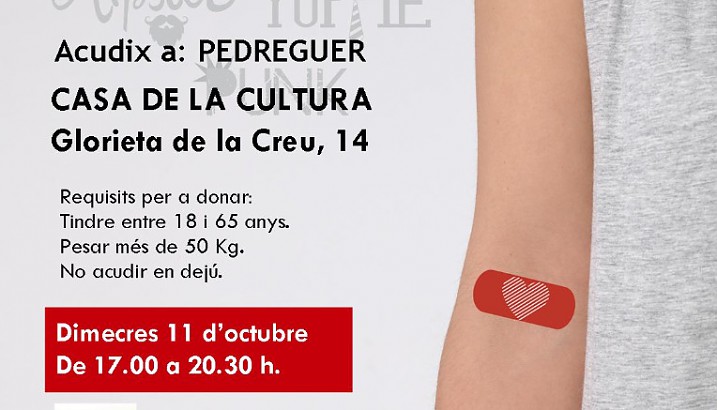 Donació de sang: dimecres 11 d’octubre