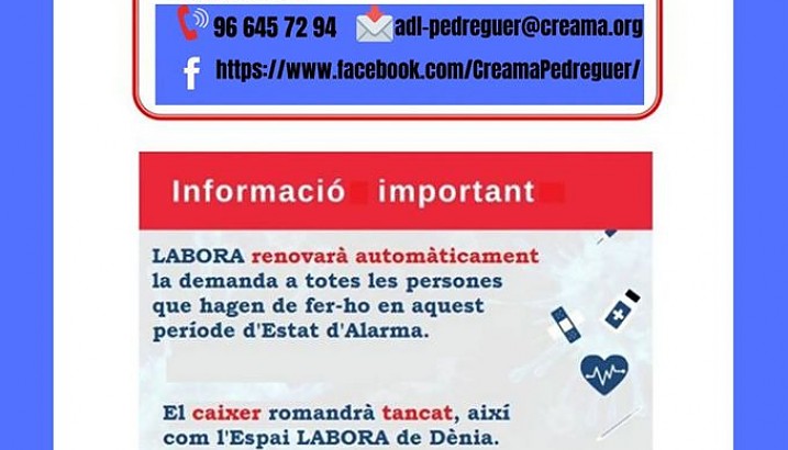 CREAMA Pedreguer informa: