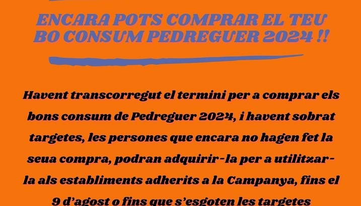 A partir del 12 de julio el punto de atención por los buenos consumo será en el Ayuntamiento de Pedreguer