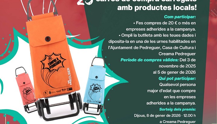 Pedreguer impulsa el comerç local amb la campanya “Pedreguer et premia aquest Nadal 2025”
