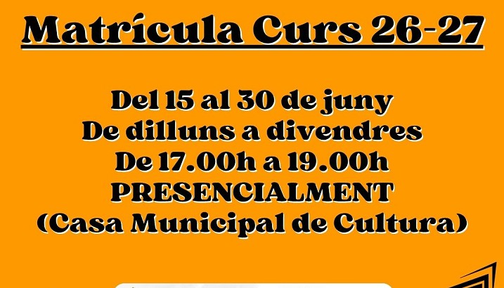 Obertura del període de matrícula per al curs 2026-2027 del Conservatori i Escola Municipal de Música de Pedreguer