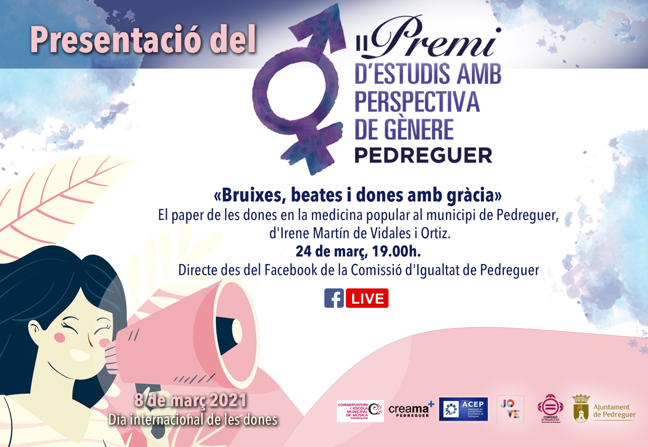Pedreguer presenta el II Premi d'Investigació amb Perspectiva de Gènere
